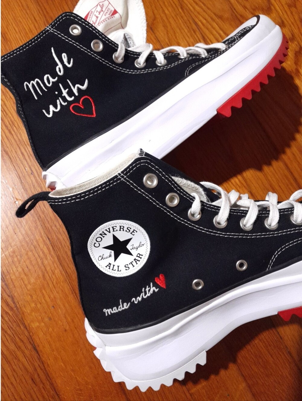 Converse Run Star Hike Platform Embroidered Valentines Day Womens 10.5